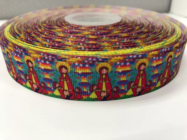 Virgencita Plis Virgen Mary Fatima Grosgrain Ribbon 5 Yards Hair Bows Crafts