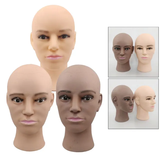 Male Bald Head Mannequin Doll Head, Can be Placed on the Flat Table/Surface
