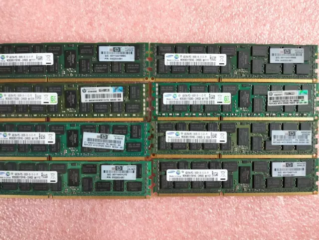 HP 32GB (8x4GB) 2Rx4 PC3-10600R DDR3 ECC Server Memory HP 500203-061  NHS