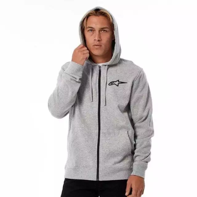 Alpinestars (2024) Hoodie mit Reißverschluss - zeitlose Brust (grau hell/schwarz) 3