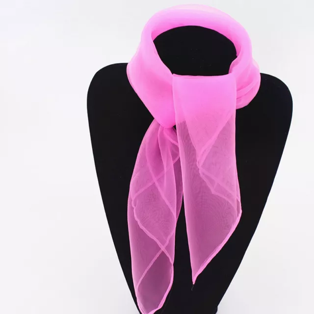 Women Fancy Chiffon Wrap Hair Head Vintage Neck Scarf Neck Tie Pink