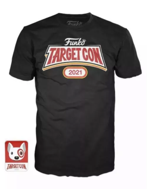 Funko Targetcon 2021 LE T Shirt XL Bullseye Exclusive Enamel Pin Set NIB