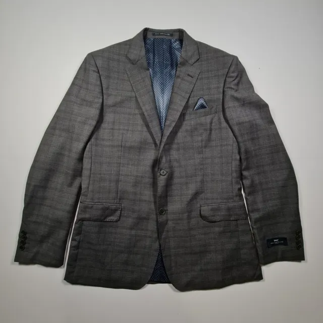 Paul Costelloe Mens Suit Jacket Grey 42 L Checked Wool Modern Fit Blazer