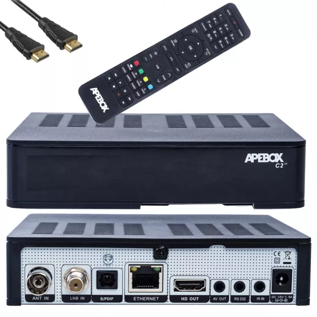 Apebox C2 4K UHD 2160p Combo Sat Kabel Receiver DVB-S2X und DVB-T2/C Multistream