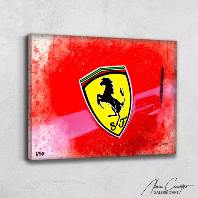 Logo Ferrari Canvas Pop Art Wall Art Painting Print Picture Poster Watercolor