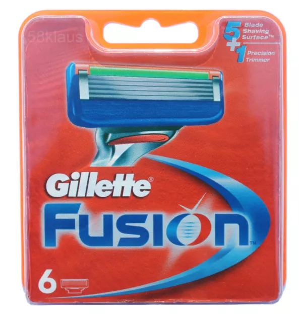 6 Gillette Fusion Rasierklingen / 6er Klingen Pack Set Ersatzklingen in OVP