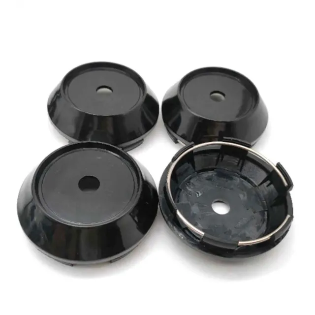 Universal Black ABS Plastic Car Wheel Hub Covers Set of 4 68mm Diameter