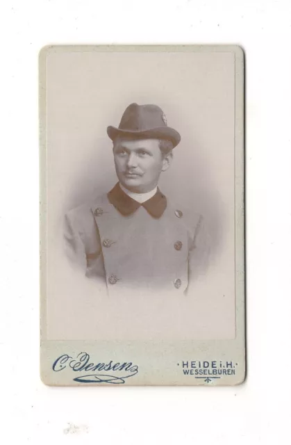 CDV Foto Herrenportrait / Jäger - Heide & Wesselburen 1900er
