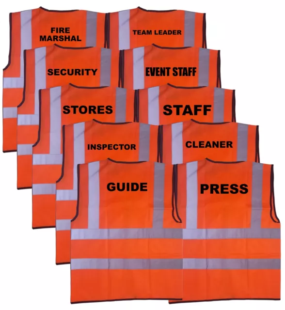 HI VIS Printed SAFETY VEST WAISTCOAT Press Staff Volunteer Photographer Security 3