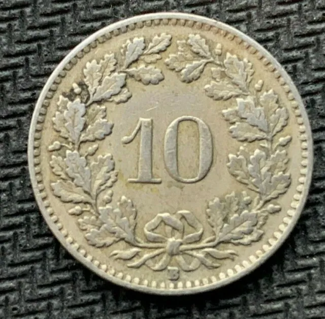 1925 Switzerland 10 Rappen Coin  XF     #B1009