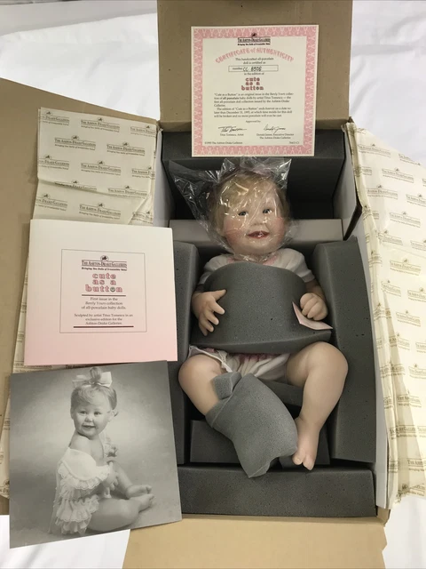 NEW Ashton Drake Cute As A Button Barely Yours Porcelain Girl Doll Titus Tomescu