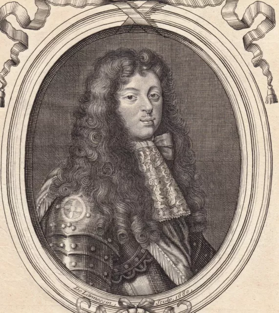 Portrait XVIIe Henri Jules De Bourbon Prince Condé Duc Enghien Condé Le Fol 1680