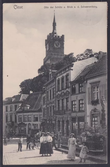 66077) AK Cleve Otto der Schütz u. Blick a. d. Schwanenburg 1907