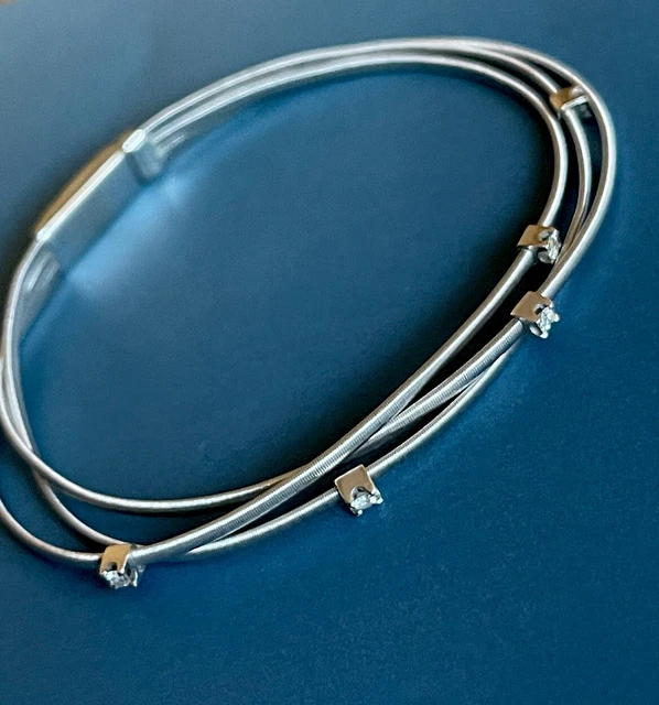 Marco Bicego 18ct White Gold Diamond Bracelet 3 Strand Goa 0.15ct Marco Bicego 18ct White Gold Diamond Bracelet 3 Strand Goa 0.15ct