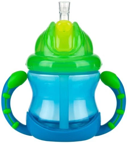 Two-Handle Flip N' Sip Straw Cup, 8 Ounce, Colors May Vary