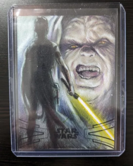 2019 Topps Star Wars Luke Skywalker Saga Rey Emperor Sketch Card 1/1 Huy Truong