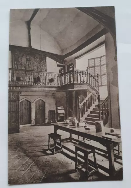 Vintage Unposted B&W Postcard - Banqueting Hall, Strangers Hall, Norwich (b)