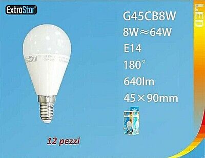 Set 12 Pièces Ampoules Lampes Extrastar G37CB8W LED E14 8W 640lm Lampe Chaud Sus 