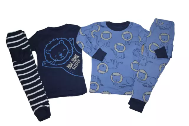 Carters Navy Blue Lion 4-piece Pajama Set Infant Boys Size 18M 24M 18 24 mos NWT