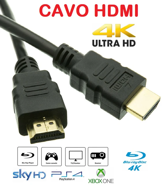 Cavo HDMI 2.0 4K 60Hz 1.8m per Gaming PS5 Xbox PC Monitor Ultrawide Cavo HDMI 2.0 4K 60Hz 1.8m per Gaming PS5 Xbox PC Monitor Ultrawide