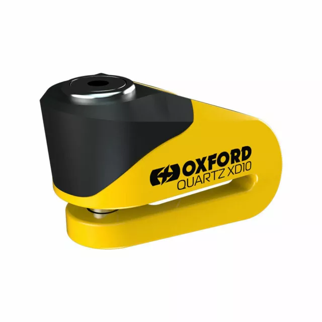 Oxford Quartz XD10 Motorcycle Security Disc Lock Yellow/Black 10 mm Pin