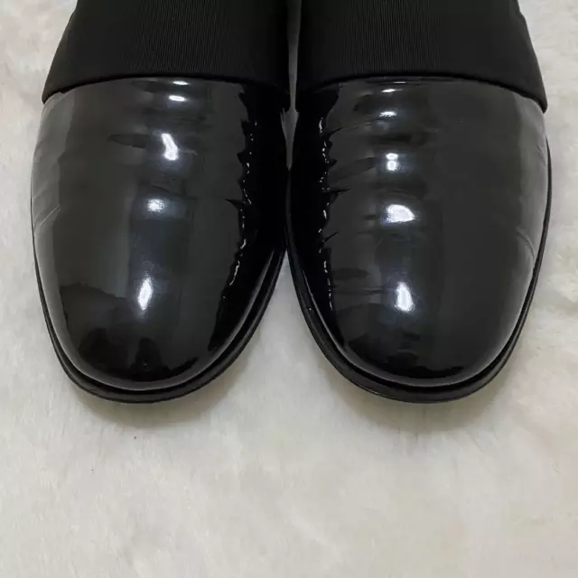 SALVATORE FERRAGAMO OPERA Dress Shoes Black Patent Leather Velor Men's ...