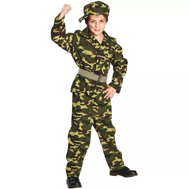 KINDER SOLDATEN KOSTÜM / Karneval Fasching Tarnanzug Armee Army Kämpfer Jungen