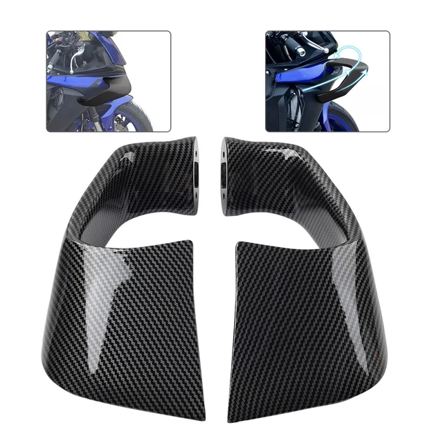 CARBON FIBER SIDE Spoiler Fixed Wind Winglets Fairing Kit For YAMAHA ...