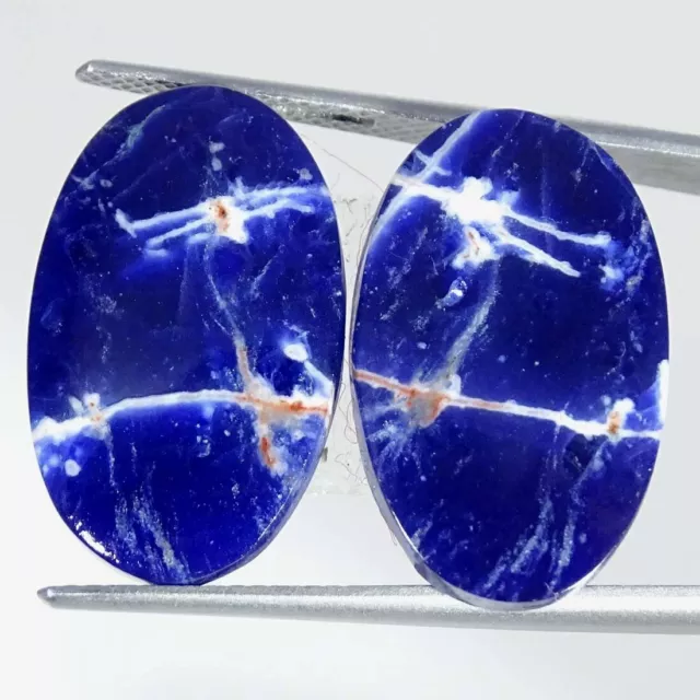 16.50Cts Natural Sodalite Pair Oval Cabochon Loose Gemstones