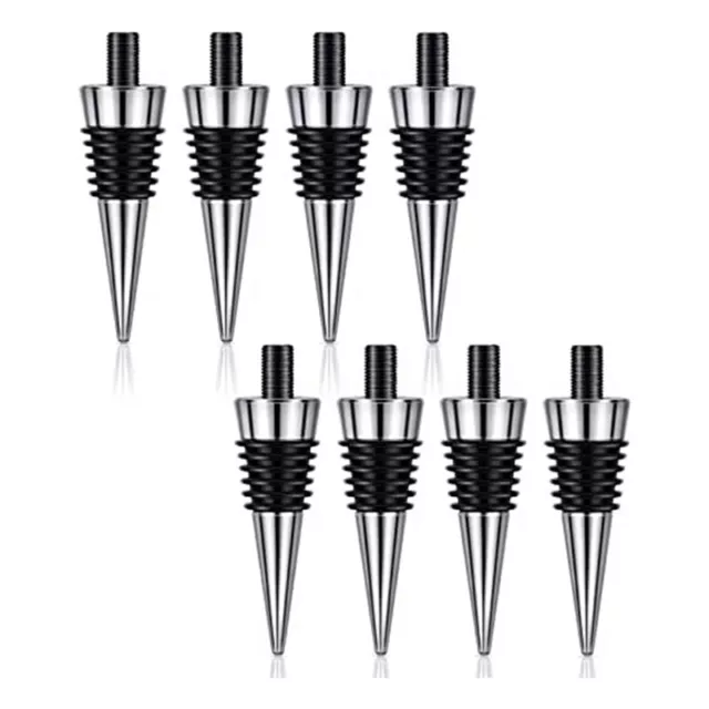 Set 8 pezzi tappi metallici stopper vino riutilizzabile3688