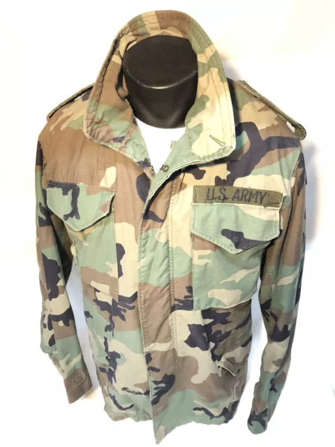 Vgc Men S / Reg Genuine Us Military Issue Surplus M65 Field Jacket Woodland Camo