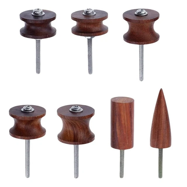 7 Piezas Rojo Ébano-Cuero Pulido-Slicker Herramienta, Plana y Encaje L7X7