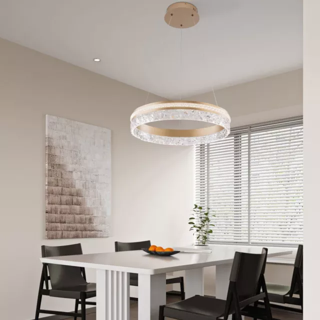Modern Round LED Ring Pendant Light Chandelier Ceiling Light Fixture Lamp Gold