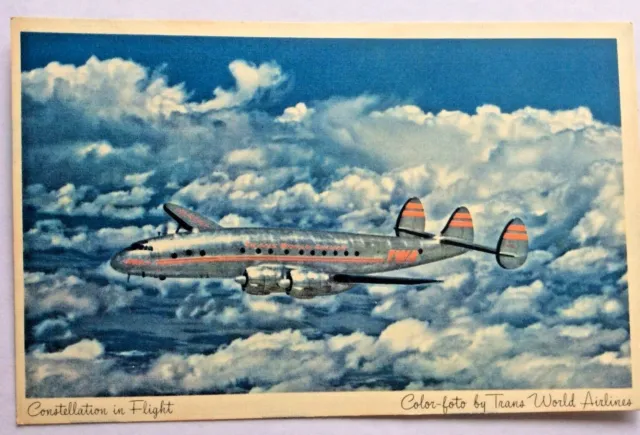 1950's postcard of TWA Super G Constellation