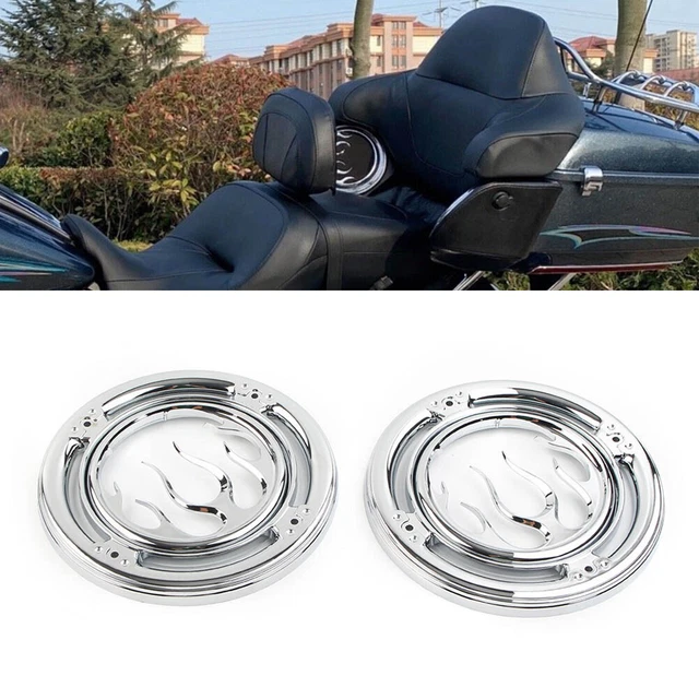 Chrome Rear Speaker Accent Trim Cover For Harley Electra Street Tri Glide
