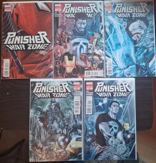 Punisher War Zone Issues 1-5 (Issue 1 Is a 2nd Print)