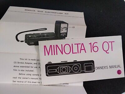Tarjeta flash manual de instrucciones para propietarios de cámaras MINOLTA 16 QT 16 mm