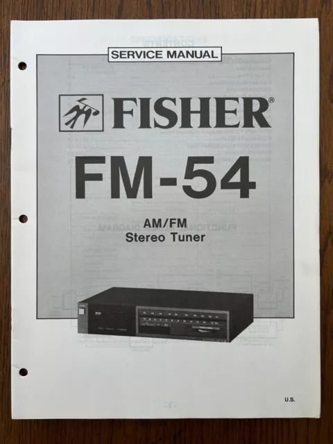 Fisher FM-54 AM/FM Stereo Tuner Service Manual OEM Vintage