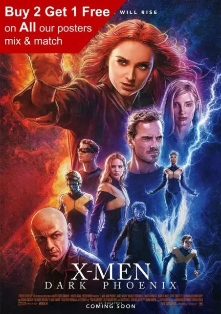 X-Men Dark Phoenix 2019 Movie Poster A5 A4 A3 A2 A1