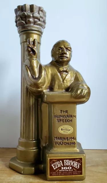 Ezra Brooks 1969 Winston Churchill Iron Curtain Speech Fulton, MO Decanter