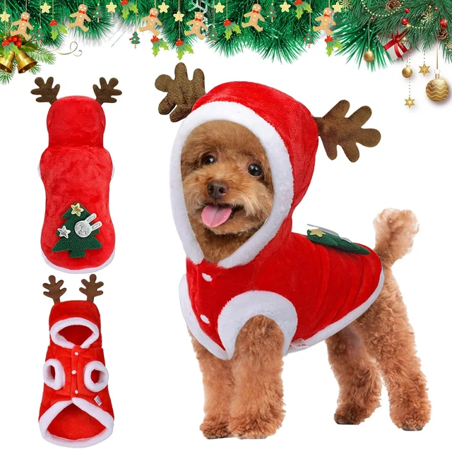Natale Animale Domestico Costume, Vestiti Natale Gatto Cane, Inverno Cappotto Fe