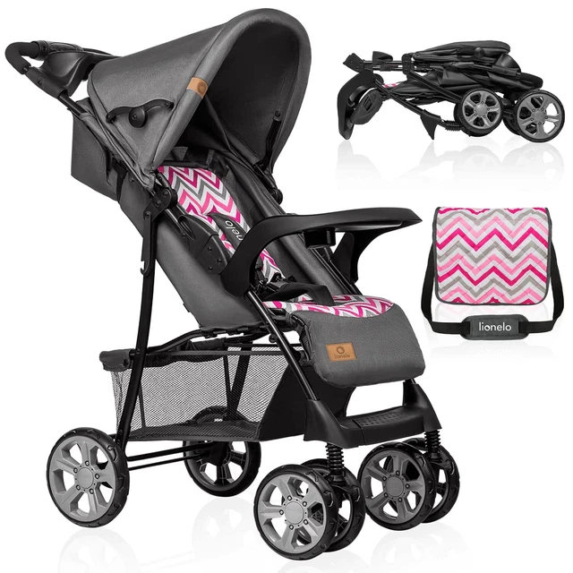Cochecito Lionelo Emma Plus Buggy hasta 15 kg cochecito deportivo infantil gris rosa MUY BUENO