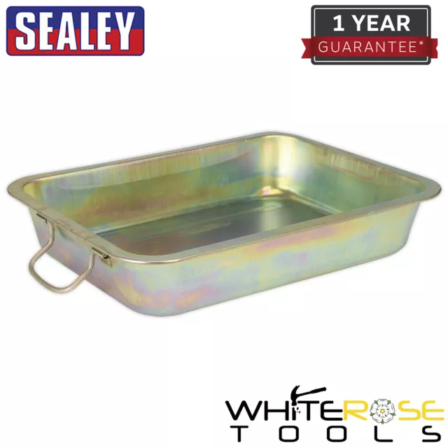 Sealey Oil Drain Pan Drip Tray Vehicle Fluid Transfer Metal DRPM2 12 Litre