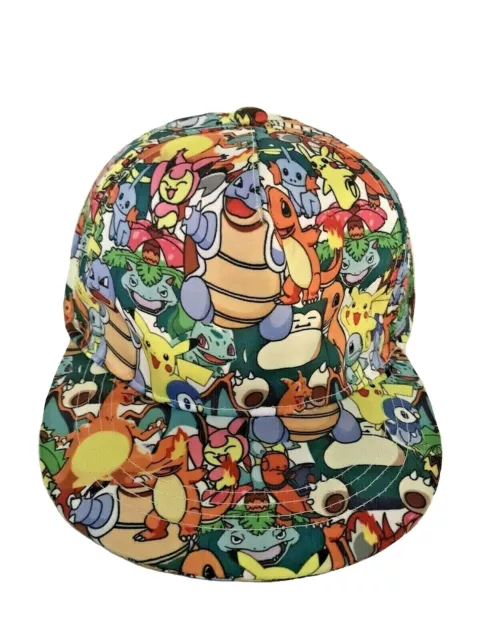 Pokemon Hat Cap Snapback Mens Boys Kids Gaming Pikachu Cartoon Anime Pokeball 2