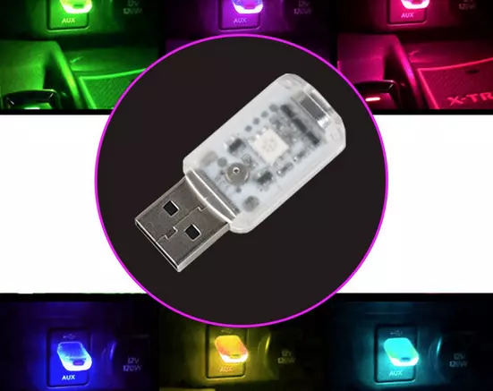 Mini USB Led Auto Innenlicht Neon Atmosphäre Ambiente Lampe Birne