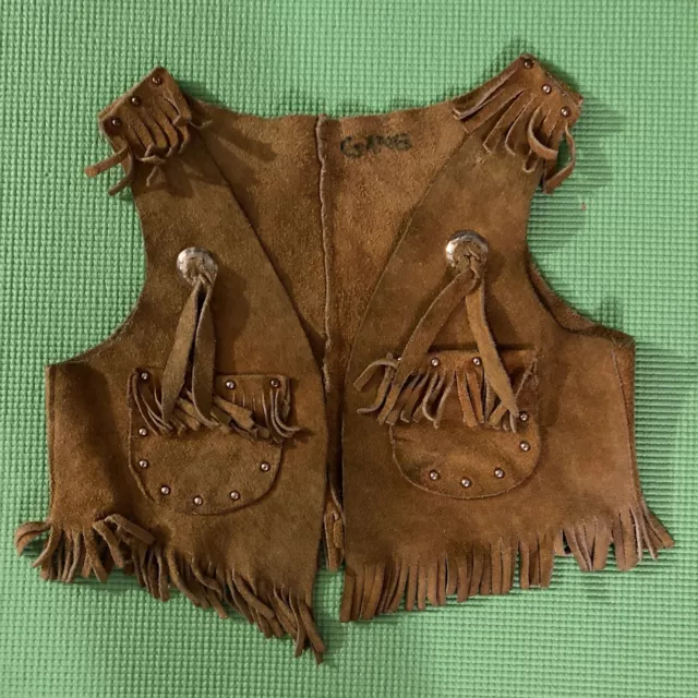 Vintage Sears Children's Suede Leather Vest 12” Length  Cowboy/girl Used