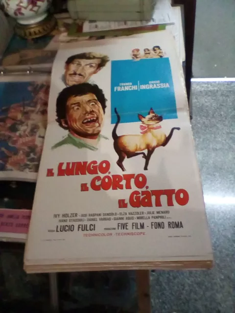 IL LUNGO, IL CORTO, IL GATTO locandina orig. 1967 FRANCHI INGRASSIA