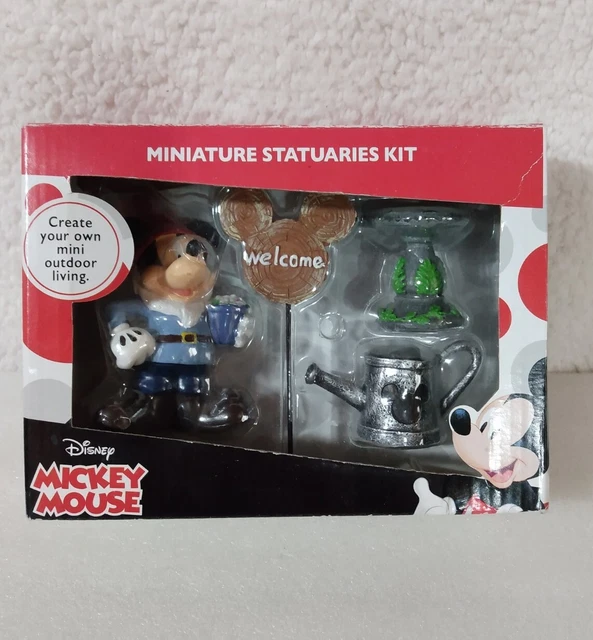Disney Mickey Mouse Gnome Miniature Statuaries Kit For Indoor or Outdoor Garden