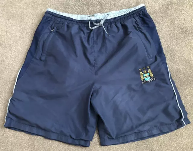 MANCHESTER CITY Swim Shorts Blue Turnstyle Vintage Zip Pockets Mens Medium M