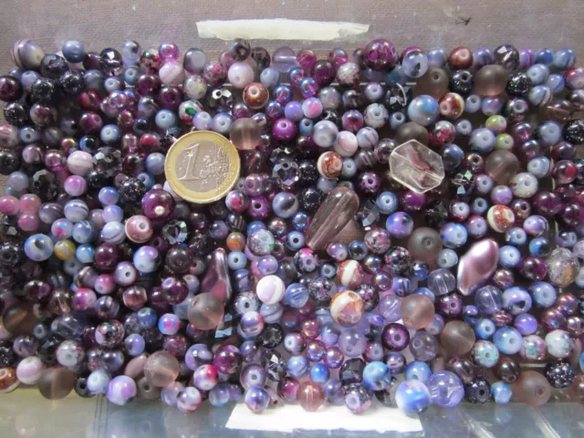 Konvolut Perlen, Glasperlen, ca. 250 g, ca. 0,5 - 2,1 cm, Schmuckgestaltung